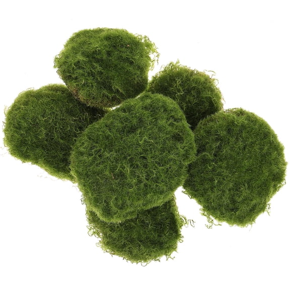 Mobutofu 6Pcs Artificial Moss Rocks Green Faux Mossy Stone Decor for Bonsai Garden Layout and Home Decoration