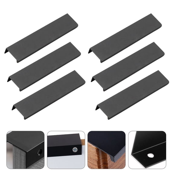 Mobutofu 6Pcs Black Aluminum Alloy Drawer Pull Handle for Cabinets and Wardrobes