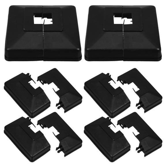 Mobutofu 6Pcs Black Post Base Covers for Deck Posts in Square Shape Waterproof and Decorative