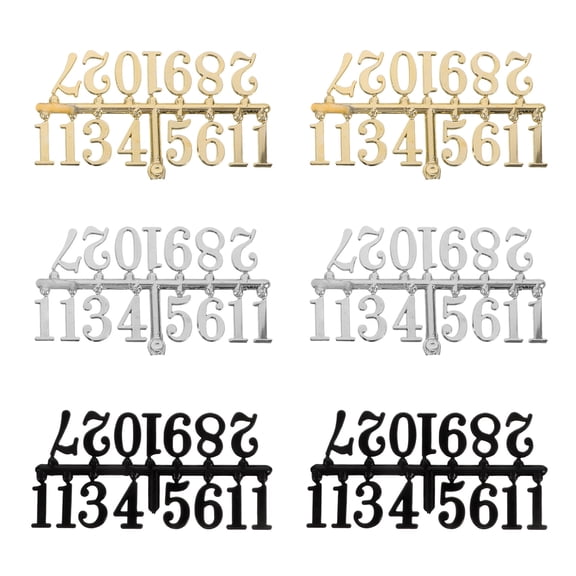 Mobutofu 6-Piece Clock Numerals Set with Arabic & Roman Numbers, Multi-Color Plastic Parts for Home Wall Art Decor