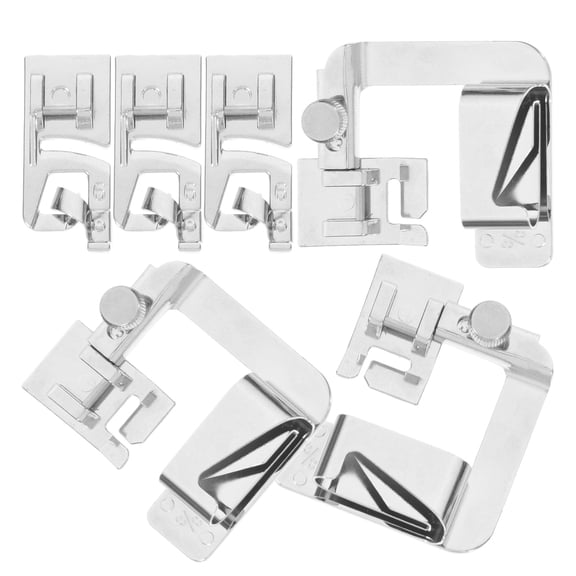 Mobutofu 6Pcs Lightweight Portable Metal Presser Foot Set for Sewing Machine Hemming and Patchwork