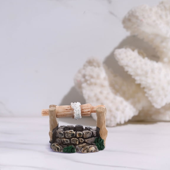 Mobutofu 6-Piece Vintage Sandstone Miniature Water Well Set for Party Decorations and Collectible Display