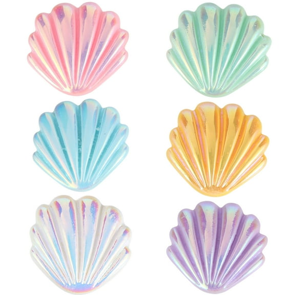 Mobutofu 6Pcs Seashell Shape Resin Fridge Magnet Sticker Mediterranean Style Home Decor