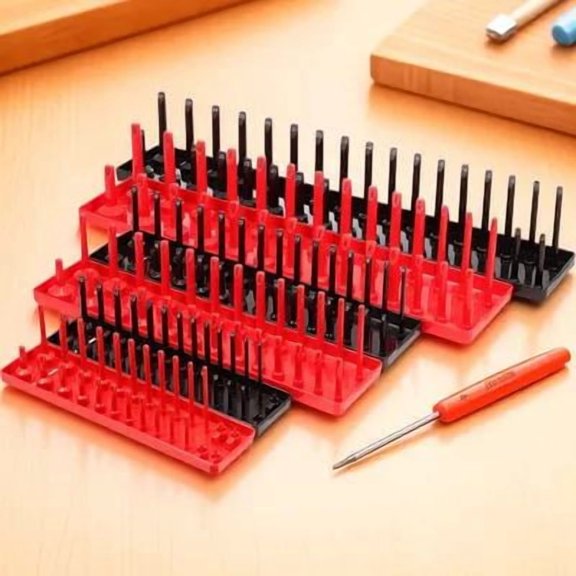 Mobutofu 6Pcs Socket Organizer Tool Holder Set for Workspace Organization and Easy Socket Access