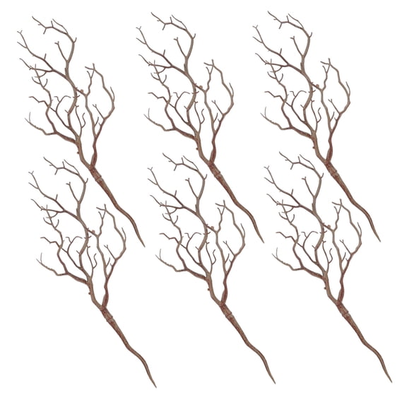 Mobutofu Brown Plastic Faux Coral Branches Antler Shape Decorative Branches for Vase 6 Pieces