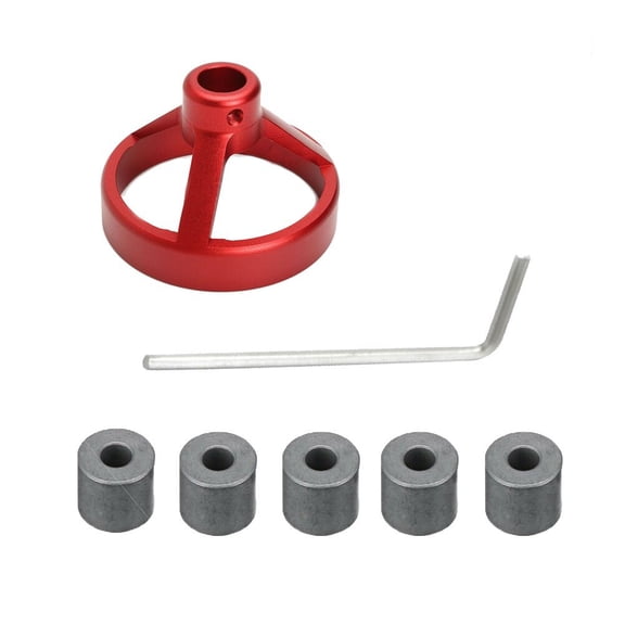 Mobutofu 7-Piece Woodworking Hole Set with Metal Red Guide for Precise Vertical Drill Positioning and Accuracy