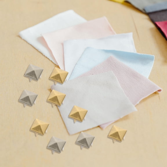 Mobutofu 80Pcs Brass Pyramid Rivets for Clothing, Craft, Bags, Jackets, and Multi-Purpose Accessories