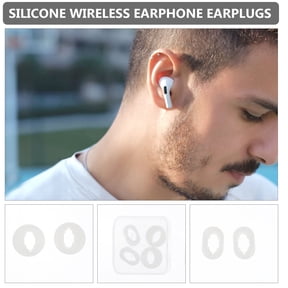 Mobutofu Wireless Earphone Tips Soft Silicone White Dual Sizes for Exercise 8Pcs