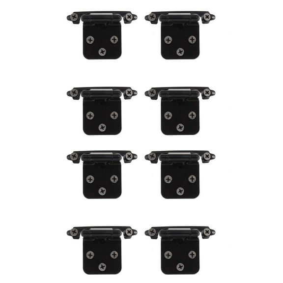 Mobutofu 8Pcs Steel Overlay Hinges for Cabinet Doors Home and Office Use