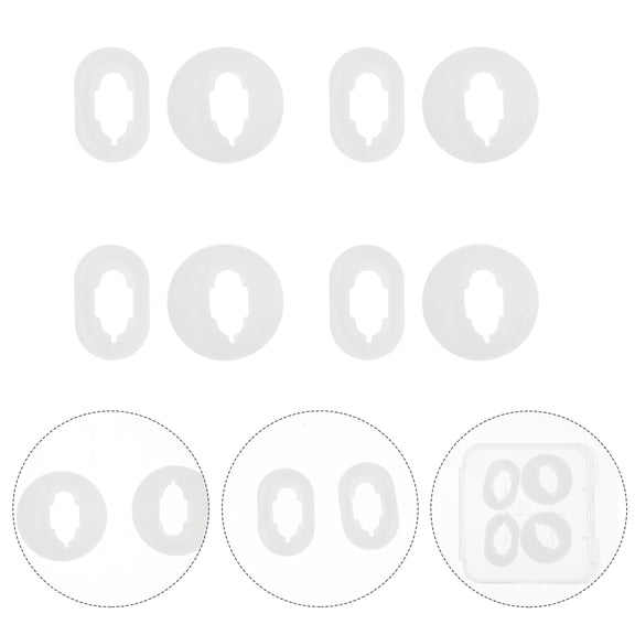 Mobutofu 8Pcs White Silicone Earphone Adapter Tips Soft Comfortable Replacement for Wireless Earbuds