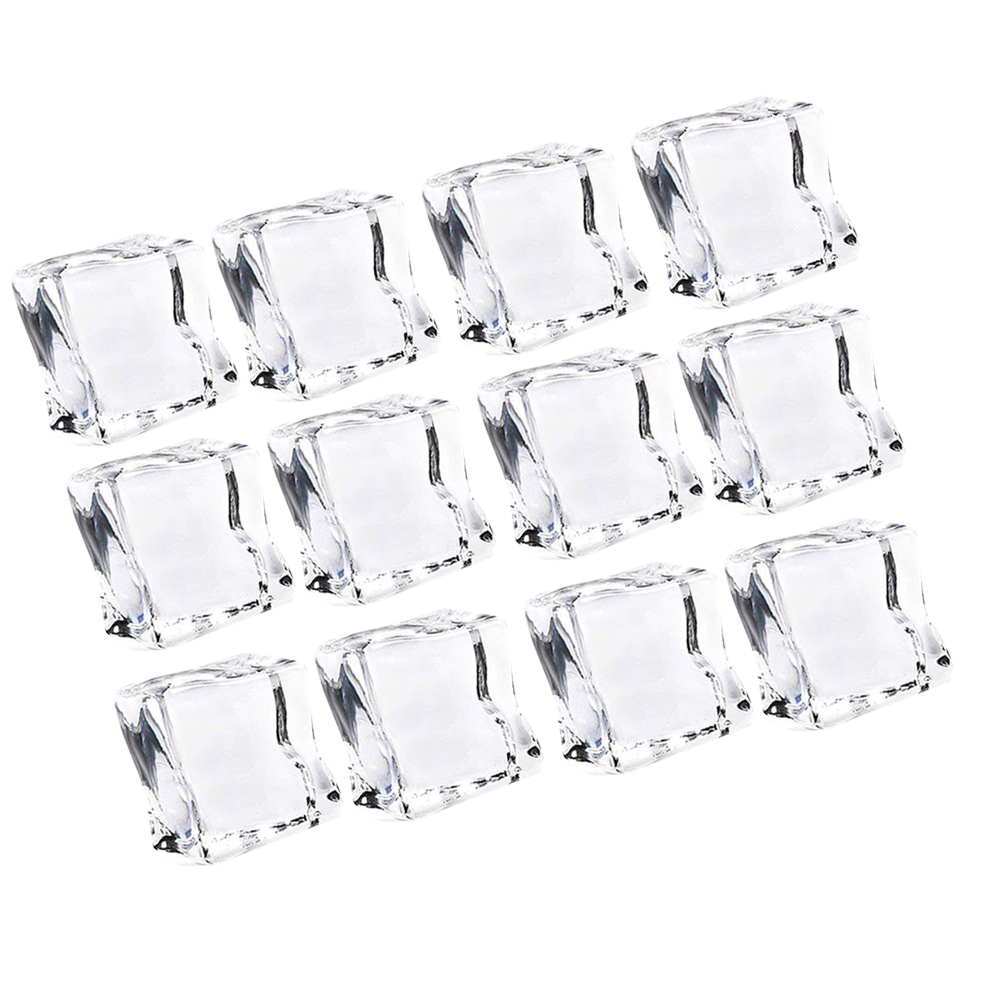 Irregular Ice Block Mobutofu Acrylic Ice Cubes 48 Pcs Slightly Irregular Cube Reuseable Ice ...