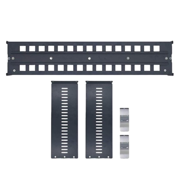 Mobutofu Adjustable Black Aluminum Alloy Rack Mount Din Rail Bracket for Media Converters and Network Switches