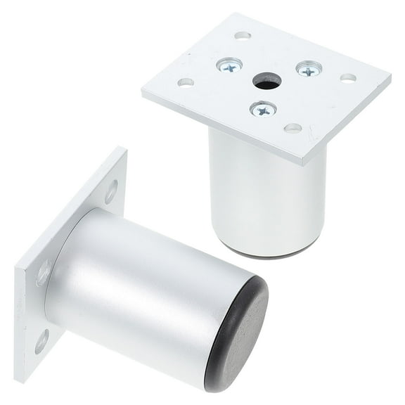 Mobutofu Adjustable Feet 2Pcs Aluminium Alloy Table Legs for Office Furniture Assembly Silver 6X2.4In