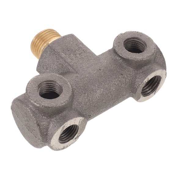 Mobutofu Air Compressor Manifold Cast Iron 4 Way Fitting Pressure Switch Mount Pneumatic Distribution Block Grey