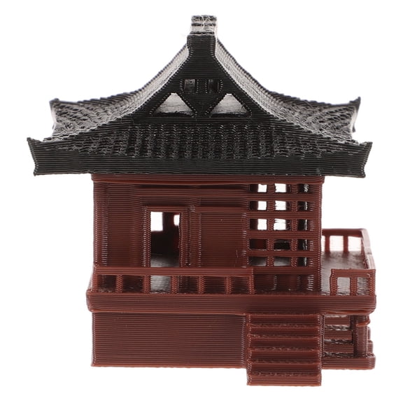 Mobutofu Bonsai Decorations Miniature Pavilion Statue Brown 1 Pcs for Home Owners Garden Enthusiasts