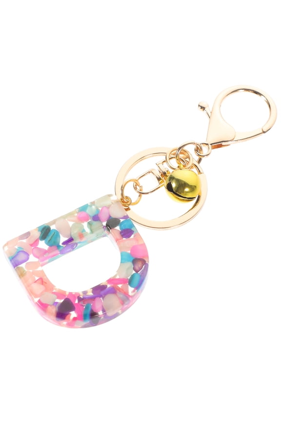Multi-Functional Backpack Keychain Pendant with Resin and Metal Letter Charm for Bags and Accessories