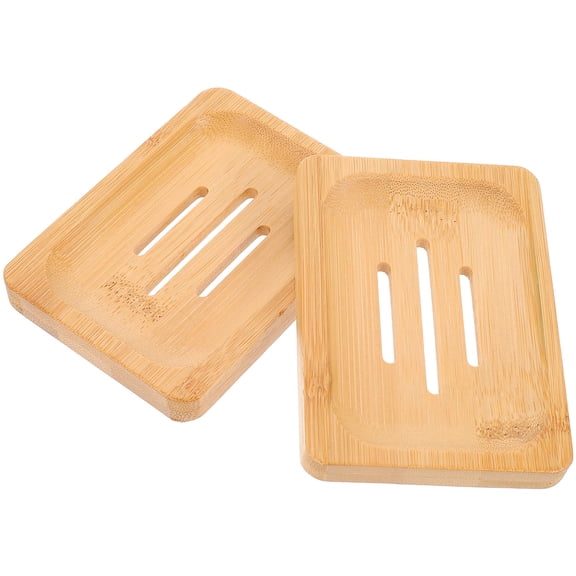 Mobutofu Bathroom Soap Dishes 2Pcs Wooden Soap Holder Bamboo Material For Shower Use