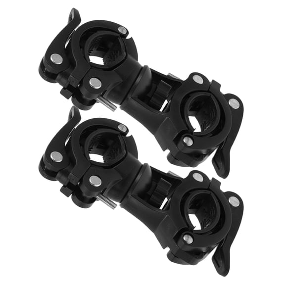 Mobutofu Bike Flashlight Holder 2Pcs Black Plastic Metal Dual Quick-Release Secure Mounting for Mountain Biking