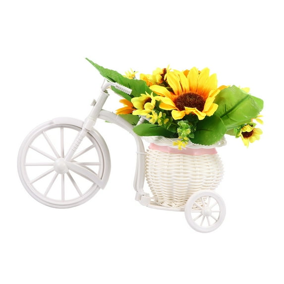 Mobutofu Bike Set Artificial Plants Home Decor Lifelike Silk Flower No Maintenance Required 1Pc