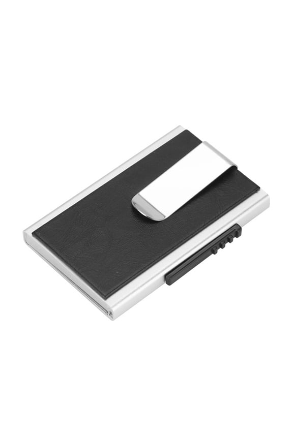 Black Aluminum Alloy Anti-Theft Credit Card Holder Wallet for Men, Lightweight, Portable, and Secure