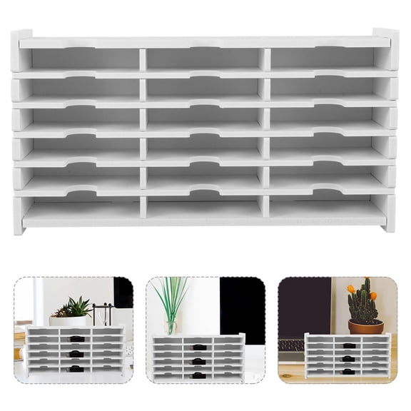 Mobutofu CD Holders DVD Storage Box White Wood Storage for Home Use 1Pack