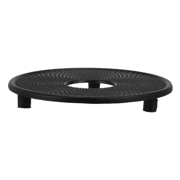 Mobutofu Cast Iron Decorative Pot Holder Black Round Metal Stand for Kitchen Hot Pots and Cookware
