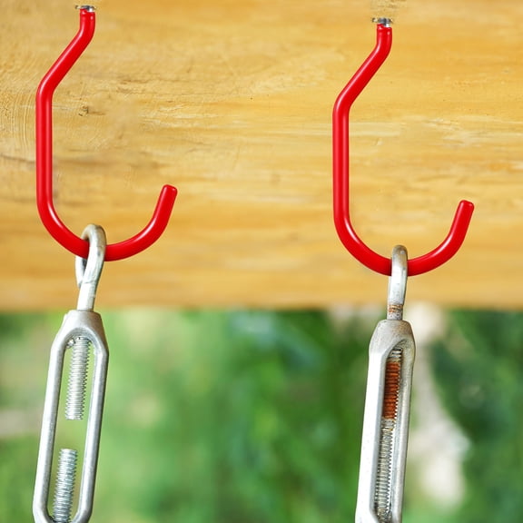 Mobutofu Ceiling Hooks Heavy Duty Wall Hook Red PVC Garage Organization 1Pcs