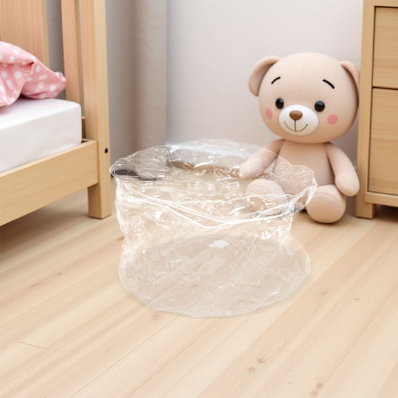 Mobutofu Clear Plush Storage Bean Bag Chair Transparent Sofa Organizer with Large Capacity and Portable Design
