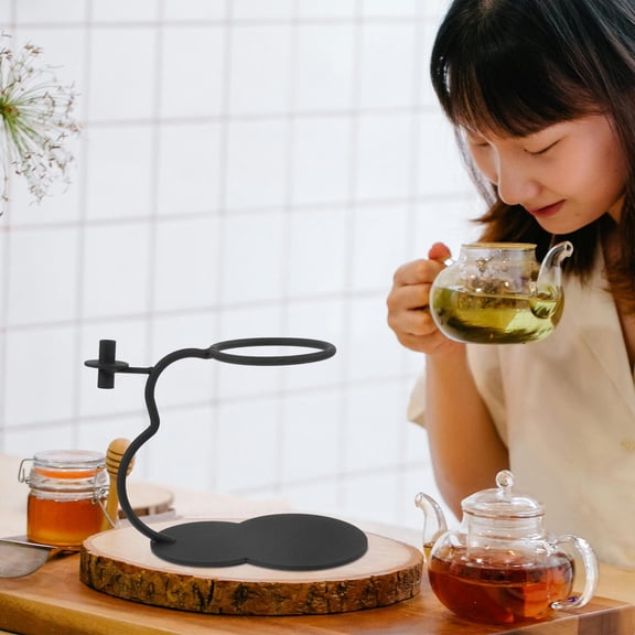 Mobutofu Compact Cast Iron Teaware Stand with Drip Teapot Holder and Tea Filter Shelf