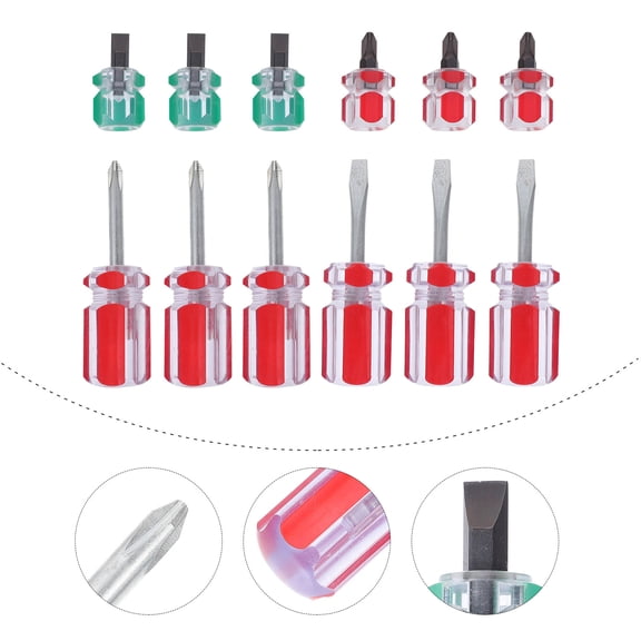 Mobutofu Compact Magnetic Screwdriver for Home Use with Durable Steel and AntiSlip Handle 12pcs