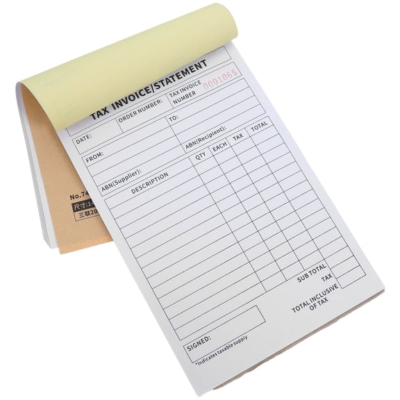 Mobutofu Copy Receipt Pad with Universal English Invoice Layout for Small Business Record Keeping