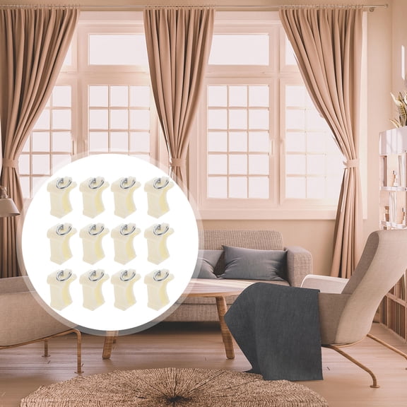 Mobutofu Curtain Track for Bay Window 20Pcs Beige Plastic Cap and Weather Resistant