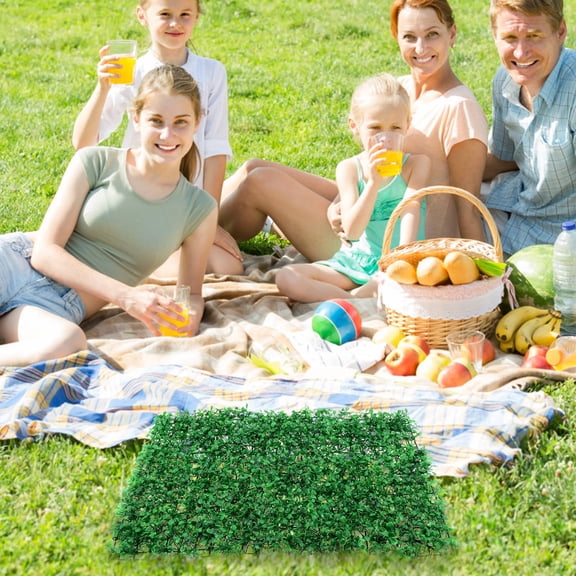 Mobutofu Artificial Grass Mat 60x40cm High Simulation Lawn Turf for Garden Decoration 1 Set
