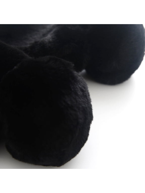 Elegant Plush Scarf for Women, Black Faux Stole for Cold Weather Layering