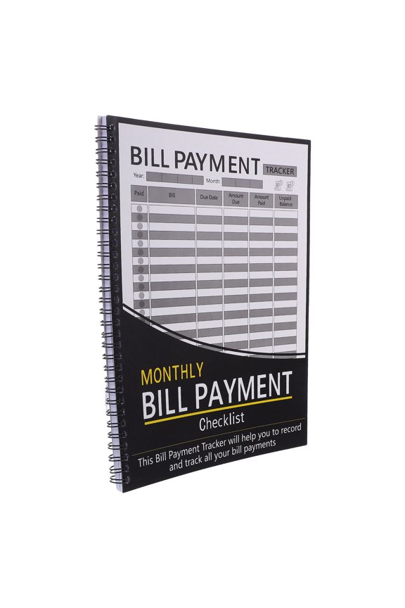 Monthly Expense Tracker Notebook with Checklist Payment System Hardcover Bill Organizer