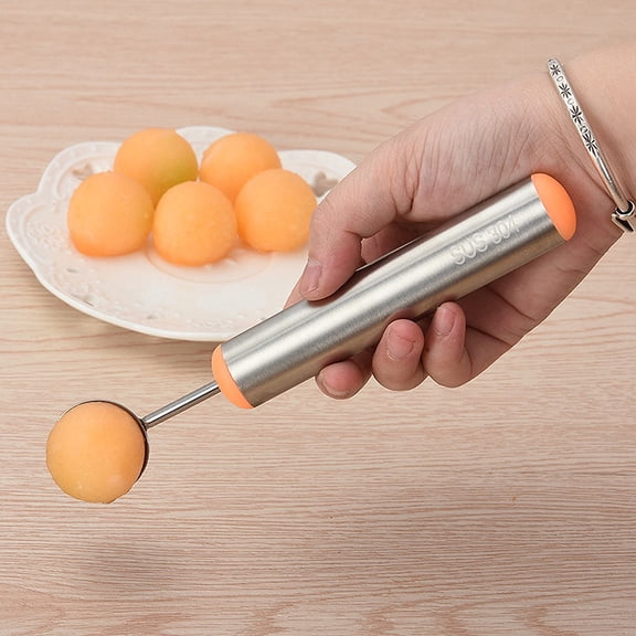 Mobutofu Fruit Tools 304 Stainless Steel Scooper 18*2.5in Orange for Home Garnishes 1Set