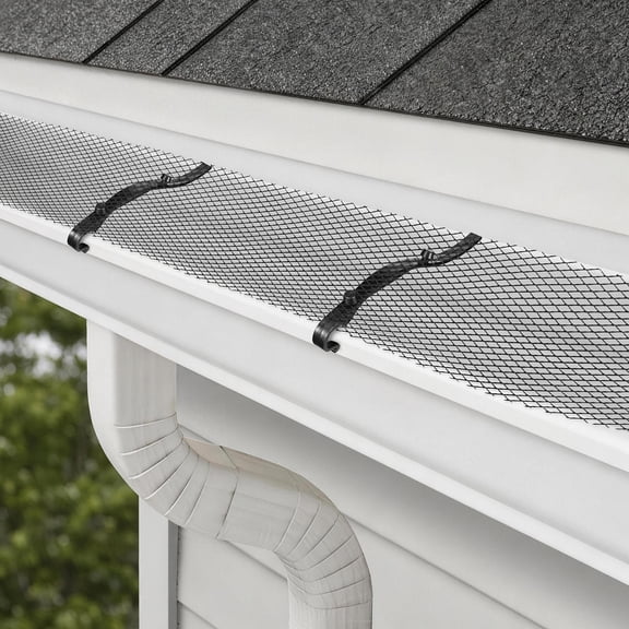 Mobutofu Black PP Gutter Guard Mesh Leaf Protector for Gardeners, Leaf Guard Set for Outdoor Use