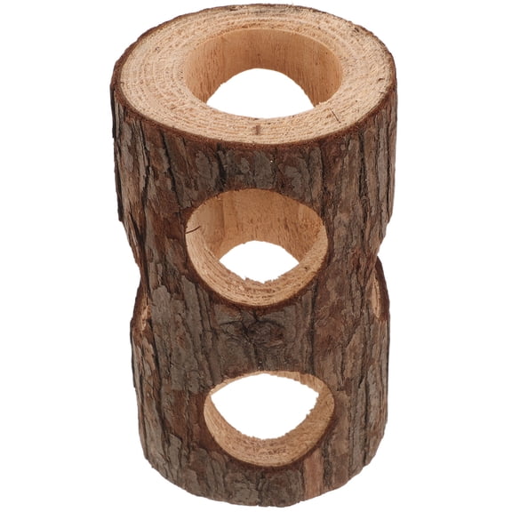 Mobutofu Small Animal Wooden Hideout, Brown, Tree Hollow Design for Hiding and Climbing
