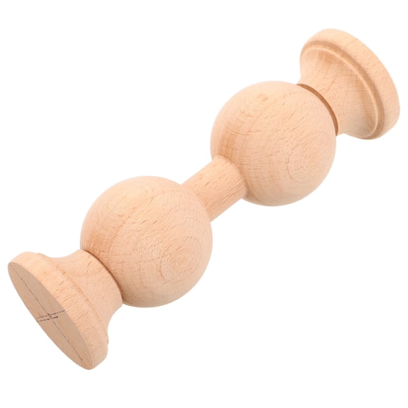 Mobutofu Hand-Carved Beige Wood Post Finial with Elegant European Design for Staircases, Bed Rails, and Home Decoration