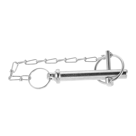 Mobutofu Spring Lock Hitch Pin with Chain Plated Silver for Trailer Jack Stand Replacement