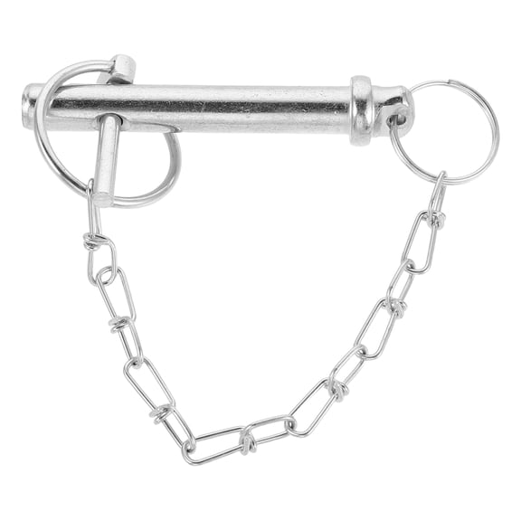 Mobutofu Heavy Duty Trailer Hitch Pin with Chain 8000 Lbs Load Capacity Plated Silver Metal Axle Mounting Pin