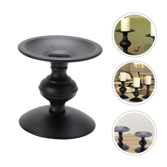 Mobutofu Iron Art Candle Holder Black Retro Style Elegant Table Decor
