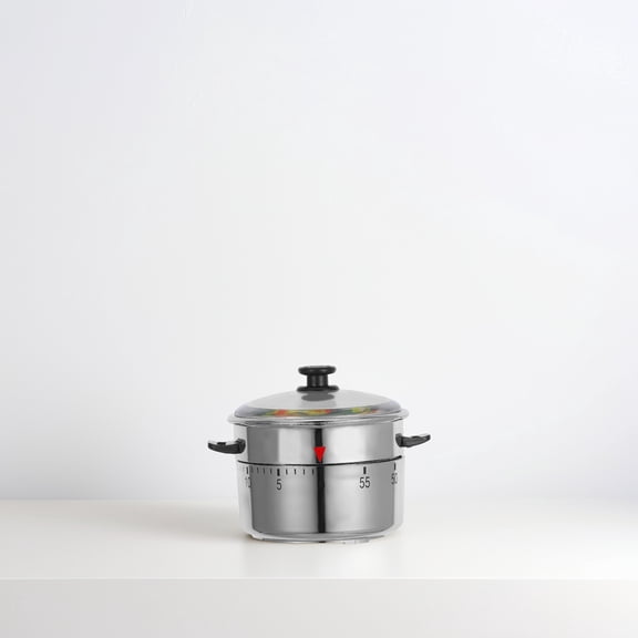 Mobutofu Manual Wind Up Kitchen Timer Plated Silver with 60 Minute Precision Countdown for Cooking and Baking