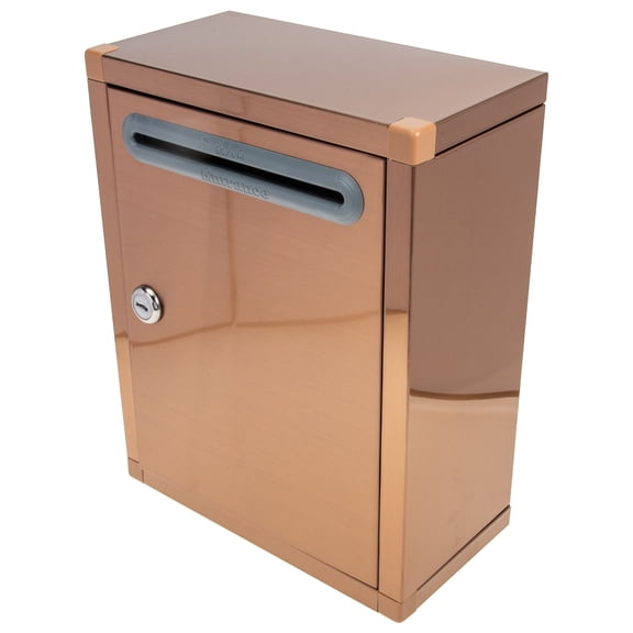 Mobutofu Metal Lockable Suggestion Box Rose Plated Gold Corrosion Resistant for Public Use