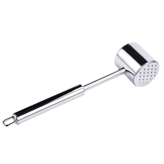 Mobutofu Meat Pounder Tenderizer 1Pcs Silver Double Sided Loose Meat Hammer For Home Chefs