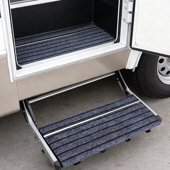 Mobutofu Multi Color Rv Step Mat Durable Outdoor Carpet Rug with Nighttime Safety Reflective Strips