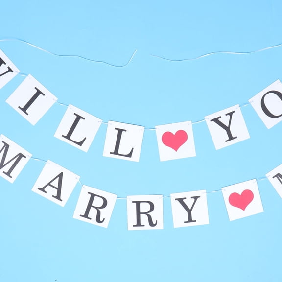 Mobutofu Multi-Color 'Will You Marry Me' Garland Banner for Wedding Party, Indoor and Outdoor Decoration