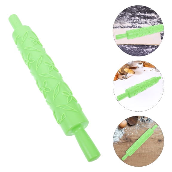 Mobutofu Embossed Plastic Rolling Pin for Sugar Paste and Fondant Crafting