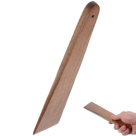 Mobutofu Nonstick Wood Turner Wood Spatula Light Brown 1 Set for Home Cooking