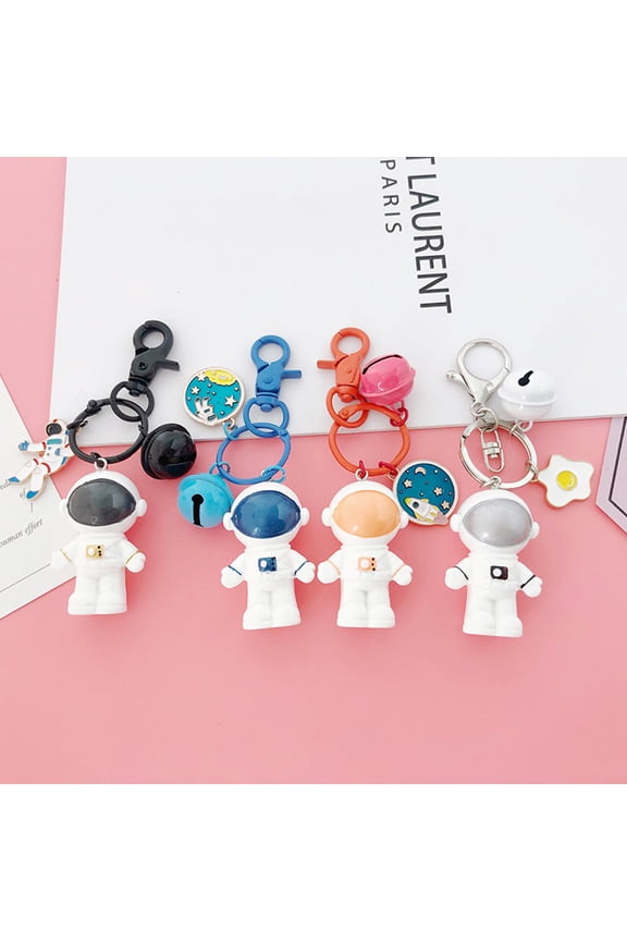 Orange Astronaut Keychain with Bell, Cute Decorative Pendant for Bags, Backpacks, Cars, and More